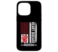 Heart Disease Warrior American Flag Awareness Case for iPhone 14 Pro Max