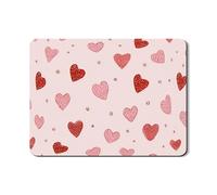 Heart Dish Drying Mats for Kitchen Counter, Peach Red Polka Dot Absorbent Rubber Dish Drainer Rack Mat, Valentine'S Day Pu Leather Drying Pad 18x24 Inch