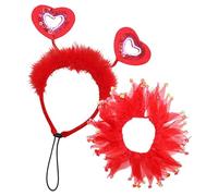 Heart Dog Headband & Dog Bandana Valentine's Day Dog Costume Red Love Hearts Headband Adorable Dog Apparel Outfits Featuring Bandanas For Medium To Big Dog Breeds