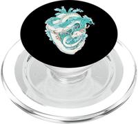 Heart Dragon Water Japanese Dragon Chinese Ice Dragon Sea PopSockets PopGrip for MagSafe