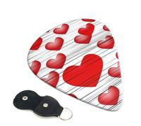 Heart Drawn In Lipstick Guitar Plectrums, 6 Guitar Plectrums, Double Sided Printing, For Acoustic Guitar, Bass, Ukulele, Electric Guitar (0.46 Mm 0.71 Mm 0.96 Mm)