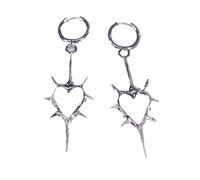 Heart Earrings Cross Earrings for Women Punk Charms Earring Grunge Jewelry Hip Hop Vintage Accessories(A)