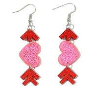 Heart Earrings Dangle Valentine's Day Earrings Pink Heart Earrings Cute Red Heart Earrings for Women, 0, Acrylic, No Gemstone