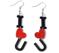 Heart Earrings Dangle Valentine's Day Earrings Pink Heart Earrings Cute Red Heart Earrings for Women, 0, Acrylic, No Gemstone