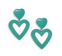Heart Earrings for Women Dangling Red Heart Dangle Earrings for Women Black Heart Earrings for Women Hot Pink Earrings Heart Jewelry, Acrylic, No Gemstone