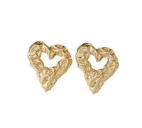 Heart Earrings for Women Electroplating Dainty Hollow Embossed Hear tEarring Summer Inspired Jewelry(Gold)