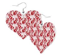 Heart Earrings for Women Trendy - Bloody Hand A Leather Fashion Dangle Earrings, Fun Nickel Free Earrings for Birthday Party Favor Decor Accessories