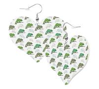 Heart Earrings for Women Trendy - Cartoon Cute Lizard Chameleon Leather Fashion Dangle Earrings, Fun Nickel Free Earrings for Birthday Party Favor Decor Accessories