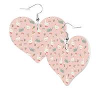 Heart Earrings for Women Trendy - Chicken And Goose Leather Fashion Dangle Earrings, Fun Nickel Free Earrings for Birthday Party Favor Decor Accessories