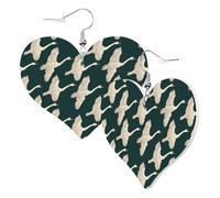 Heart Earrings for Women Trendy - Flying Swans Leather Fashion Dangle Earrings, Fun Nickel Free Earrings for Birthday Party Favor Decor Accessories