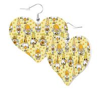 Heart Earrings for Women Trendy - Garden Honeybee Old Man Leather Fashion Dangle Earrings, Fun Nickel Free Earrings for Birthday Party Favor Decor Accessories