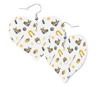Heart Earrings for Women Trendy - Hockey Skates Stick Puck Helmet Leather Fashion Dangle Earrings, Fun Nickel Free Earrings for Birthday Party Favor Decor Accessories