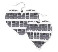 Heart Earrings for Women Trendy - Math Calculator Equation Prin Leather Fashion Dangle Earrings, Fun Nickel Free Earrings for Birthday Party Favor Decor Accessories