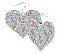 Heart Earrings for Women Trendy - Summer Time With Old Man Leather Fashion Dangle Earrings, Fun Nickel Free Earrings for Birthday Party Favor Decor Accessories