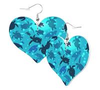 Heart Earrings for Women Trendy - World Turtle Day Leather Fashion Dangle Earrings, Fun Nickel Free Earrings for Birthday Party Favor Decor Accessories