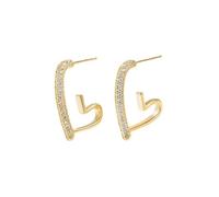 Heart Earrings with Diamonds for Girls Ladies Jewellery Fashion Accessories Party Earrings Birthday Gift