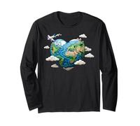 Heart Earth Day Save Cute Planet Students Teachers Long Sleeve T-Shirt