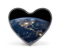 Heart Earth from The Space Brooch Classic Mini Pin 1 Inch Aluminum Alloy Lapel Pin Personalized Button Badge for Backpack Hat Suit Jacket Clothing Decoration