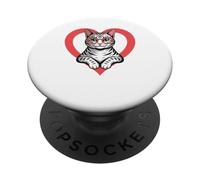Heart Egyptian Mau Glasses PopSockets Adhesive PopGrip