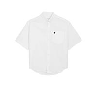 Heart Embroidery Button-Down Shirt - male - Ami Paris - Short Sleeve Shirts - White - 2XL - Shirts 2XL