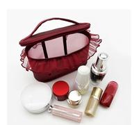 Heart Embroidery Meshes Cosmetic Case Practical Nylon Makeup Bag with Zipper Closure Fashion Bags Multi Compartment Storage