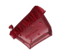 Heart Embroidery Meshes Cosmetic Case Practical Nylon Makeup Bag with Zipper Closure Fashion Cosmetic Bags Nylon Makeup Bag