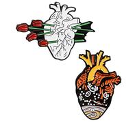 Heart Enamel Pins Cute Pins Brooches Set for Jacket Hats Fit Men Women Boys and Girls 2 Pieces (Color F)