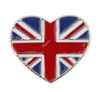 Heart Enamel Union Jack Brooch Pin British National Flag Colored Pin Badge