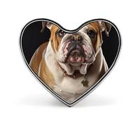Heart English-Bulldog Brooch Classic Mini Pin 1 Inch Aluminum Alloy Lapel Pin Personalized Button Badge for Backpack Hat Suit Jacket Clothing Decoration