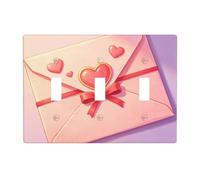 Heart Envelope 3 Gang Switch Plate Cover-Unbreakable Polycarbonate Wall Plate, Heat Resistant Toggle Switch Decor for Home