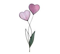 Heart Flower Colored Metal Stake Love Sign - Stain Yard Insert Decor | Resistant Waterproof Outdoor Art Ornament for Garden Pot Patio Lawn | Fade Resistant, Durable Decorative Stick