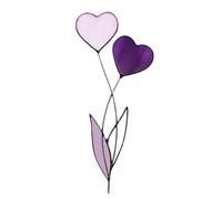Heart Flower Colored Metal Stake Love Sign - Stain Yard Insert Decor | Resistant Waterproof Outdoor Art Ornament for Garden Pot Patio Lawn | Fade Resistant, Durable Decorative Stick