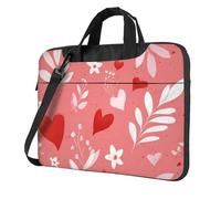 Heart Flower Laptop Bag for 15.6 inch, Valentine Love Laptop Case Sleeve with Shoulder Strap,Portable Shockproof Protective Computer Carrying Cover Briefcase for Women Men