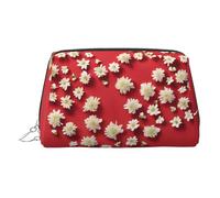 Heart Flower Print Women Travel Cosmetic Bag Organizer Zipper Makeup Bags Pouch Toiletry,Lightweight Leather Makeup Bag