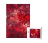 Heart Flower Printed Wooden Intelligence Puzzle 28x40 CM, 300 Pieces(boxed) Jigsaw Puzzles Education Game for Adults, Home Decoration Puzzle