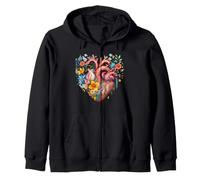 Heart Flowers Human Organ Anatomy Love Zip Hoodie