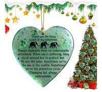 Heart Friendship Ornament - 10x8cm Acrylic Elephant Sisterhood Decor, Sentimental Keepsake Gift, Inspirational Home Decoration, Elegant Memory Symbol | Lovely Christmas Ornament for Friends Family