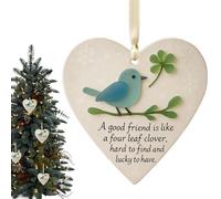 Heart Friendship Ornament - Acrylic Love Heart Shape Friendship Pendants | Hangable Keepsake Bluebird Design for Winter Holiday Bedroom Balcony Wall Door