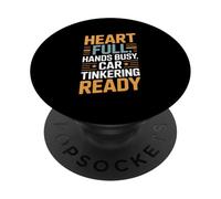 Heart Full Hands Busy Car Tinkering Ready Mechanic PopSockets Adhesive PopGrip