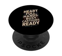 Heart Full Hands Busy Cartoons Ready Mom Dad PopSockets Adhesive PopGrip