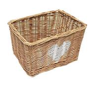 Heart Full Wicker Willow Strong Easter Egg Wedding Xmas Hamper Storage Basket[Oak Natural,Medium 29x19x18cm]