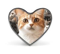 Heart Funny Pet Cat Brooch Classic Mini Pin 1 Inch Aluminum Alloy Lapel Pin Personalized Button Badge for Backpack Hat Suit Jacket Clothing Decoration