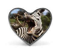 Heart Funny Zebra Brooch Classic Mini Pin 1 Inch Aluminum Alloy Lapel Pin Personalized Button Badge for Backpack Hat Suit Jacket Clothing Decoration
