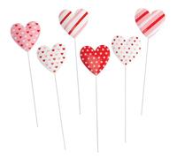 Heart Garden Stakes Set: Charming Valentine's Decor. 6 Metal Stakes for Planters or Sidewalks. Express Love Indoors or Out. 100% Metal. 14" x 3 7/8". by Fox RiverTM Creations