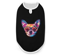 Heart Glasses Chihuahua Dog Dog and Cat Clothes Summer T-Shirt Graphic Vest Sleeveless Pet Tank Top