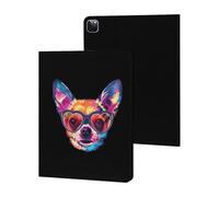 Heart Glasses Chihuahua Dog Slim Case Compatible with iPad 10th 9th 8th 7th Generation 2022 2021 2020 2019 Protective Cover Stand