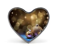 Heart Golden Glitter Christmas Brooch Classic Mini Pin 1 Inch Aluminum Alloy Lapel Pin Personalized Button Badge for Backpack Hat Suit Jacket Clothing Decoration