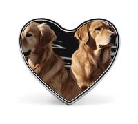 Heart Golden Retrievers Brooch Classic Mini Pin 1 Inch Aluminum Alloy Lapel Pin Personalized Button Badge for Backpack Hat Suit Jacket Clothing Decoration