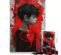 Heart Graffiti Street Art Teenagers 1000 Piece Jigsaw Puzzle Recreational Game Clean Joint Pattern Assemble Home Display (50x75cm)