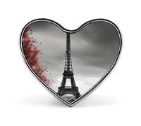 Heart Grey Paris Eiffel Tower Brooch Classic Mini Pin 1 Inch Aluminum Alloy Lapel Pin Personalized Button Badge for Backpack Hat Suit Jacket Clothing Decoration